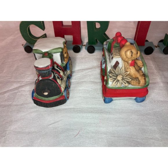 Vintage 4-Piece Christmas Train Set Midwest Taiwan w/ Letter Train set - Picture 6 of 16